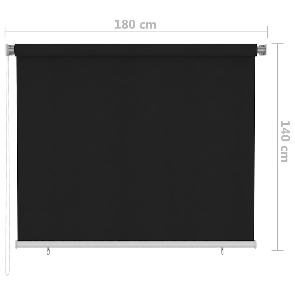 Außenrollo 180x140 cm Schwarz