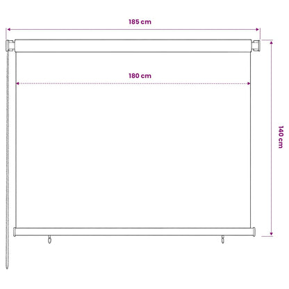 Außenrollo 185 (B)x140 (H) cm Schwarz