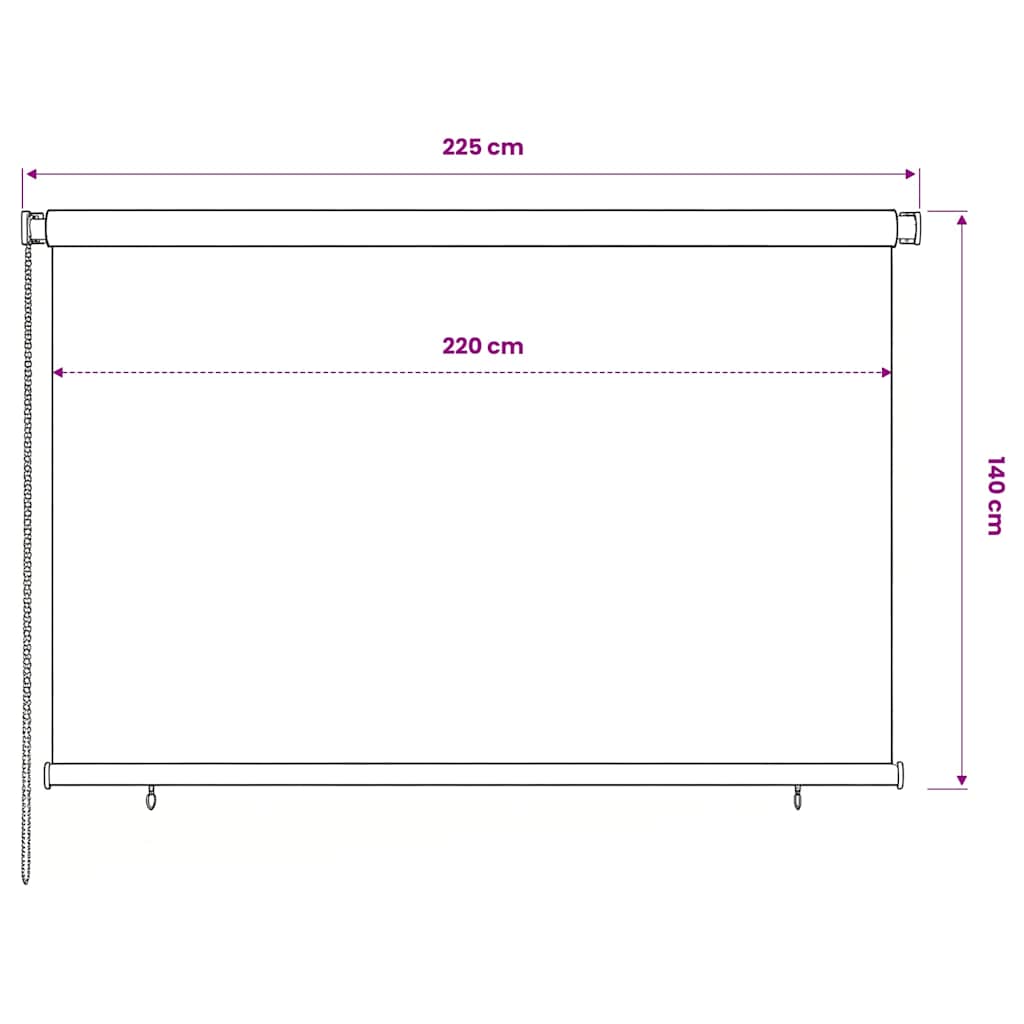 Außenrollo 225 (B) x 140 (H) cm Schwarz