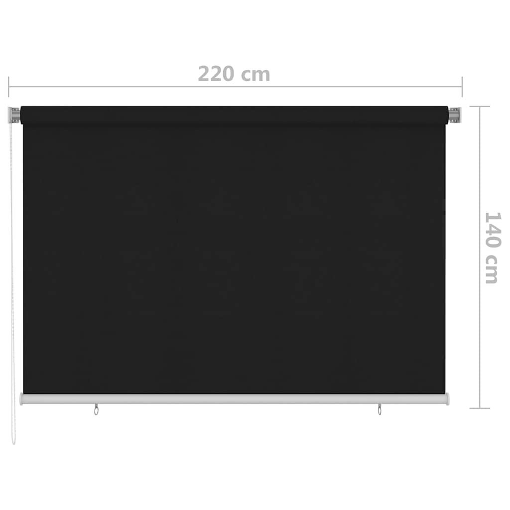 Außenrollo 220x140 cm Schwarz