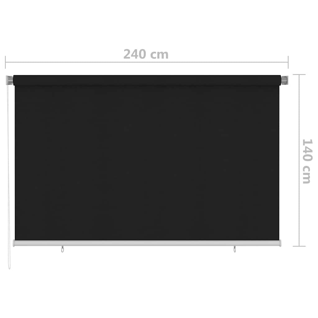 Außenrollo 240x140 cm Schwarz