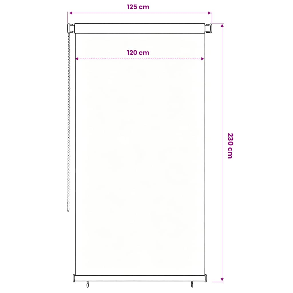 Außenrollo 125 (B)x230 (H) cm Schwarz