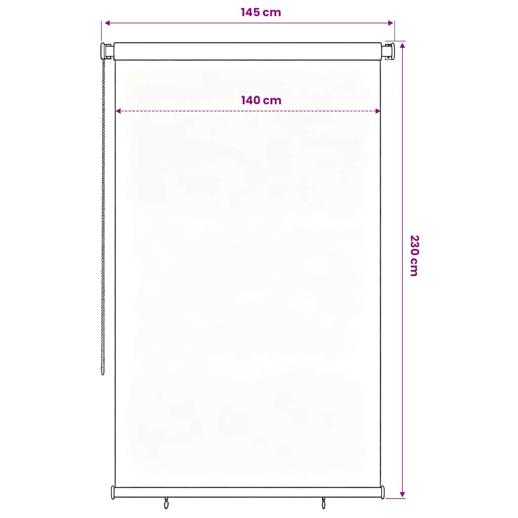 Außenrollo 145 (B)x230 (H) cm Schwarz