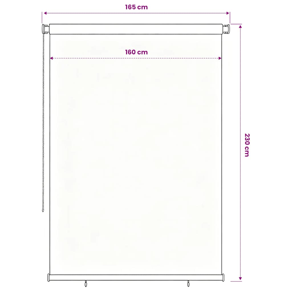 Außenrollo 165 (B)x230 (H) cm Schwarz