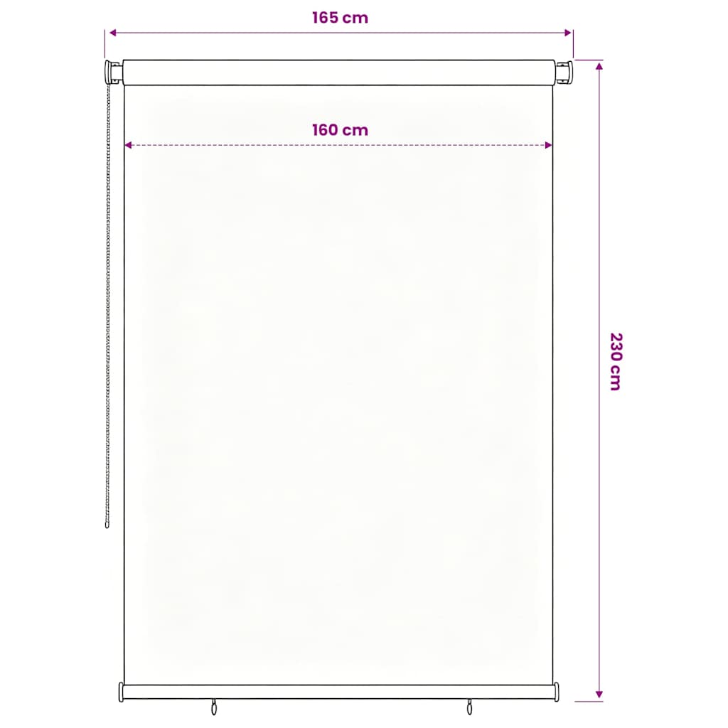 Außenrollo 165 (B)x230 (H) cm Schwarz