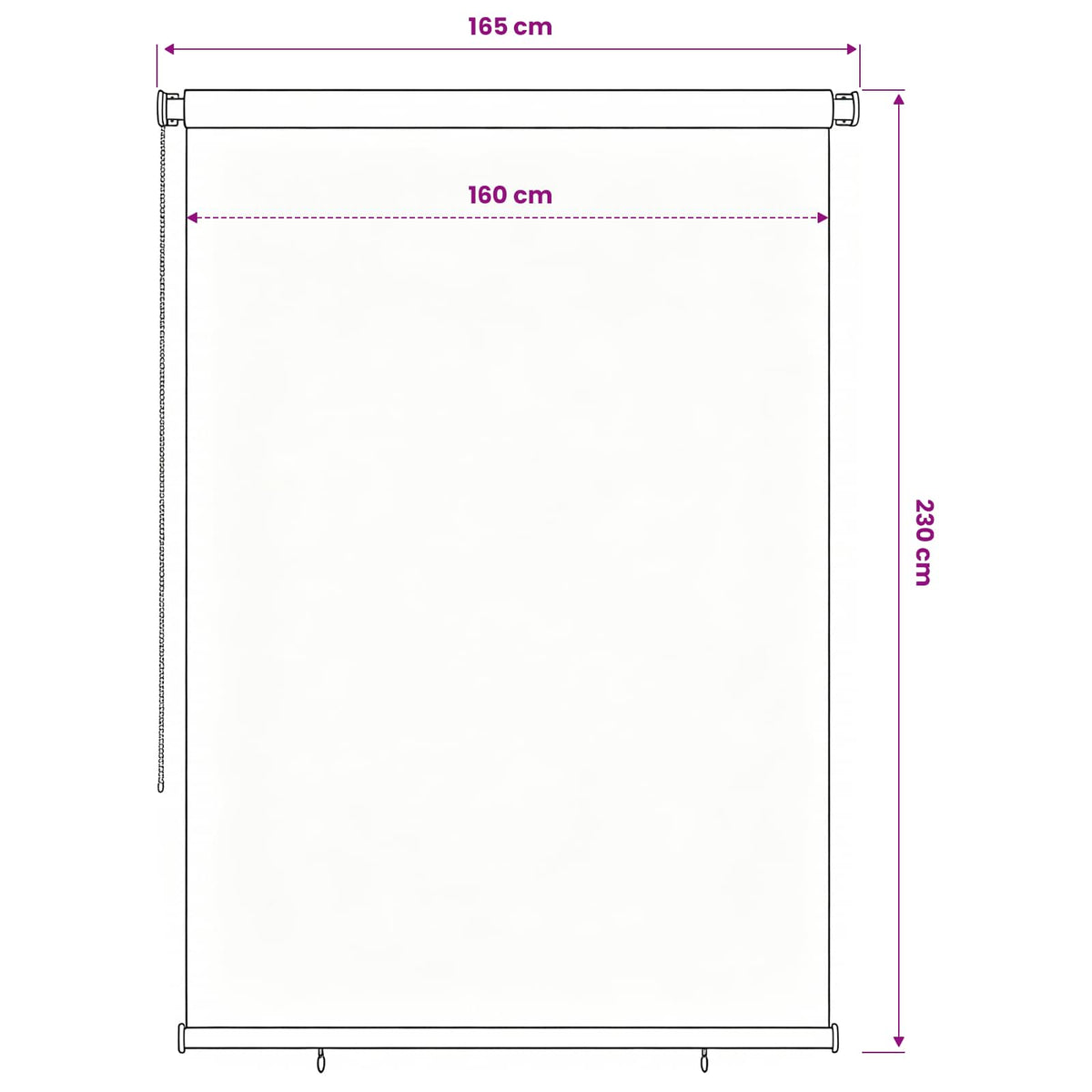 Außenrollo 165 (B)x230 (H) cm Schwarz