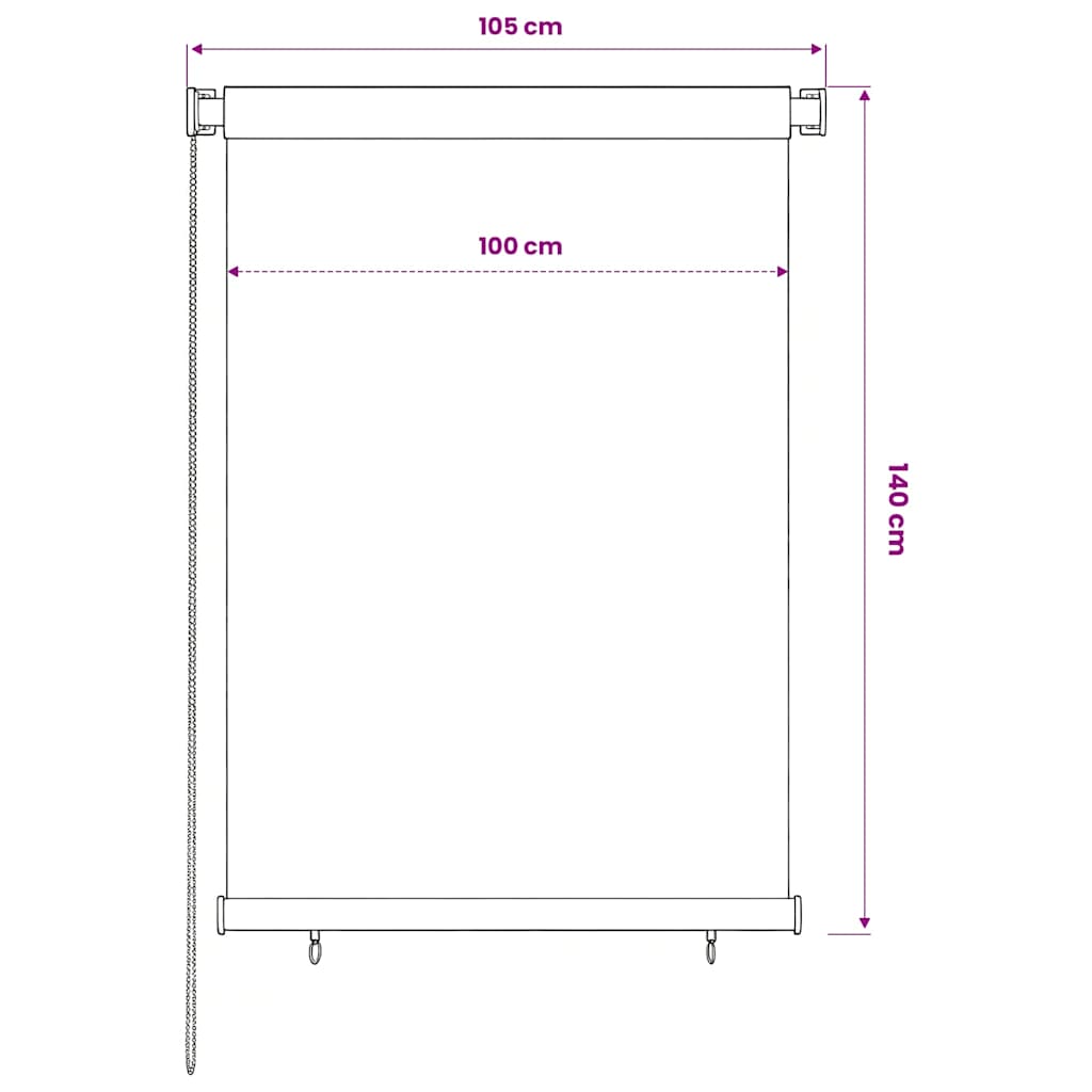 Außenrollo 105 (B)x140 (H) cm Braun HDPE