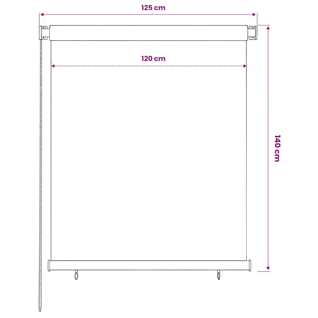 Außenrollo 125 (B) x 140 (H) cm Braun