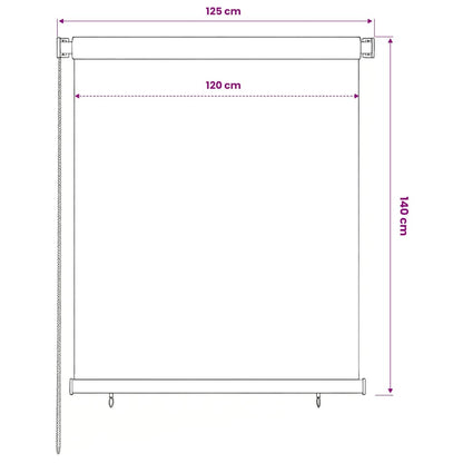 Außenrollo 125 (B)x140 (H) cm Braun