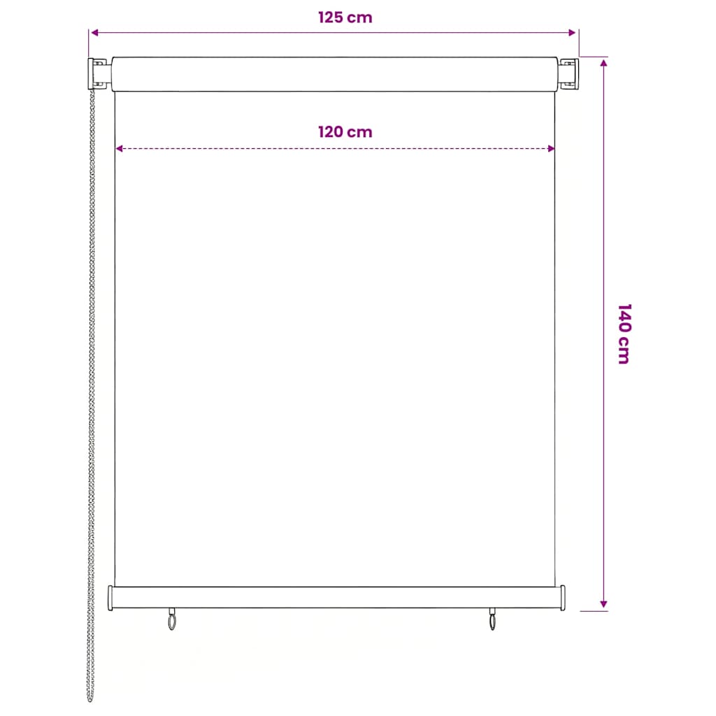 Außenrollo 125 (B)x140 (H) cm Braun