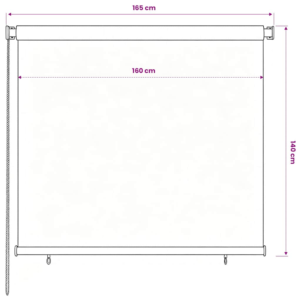 Außenrollo 165 (B) x 140 (H) cm Braun HDPE
