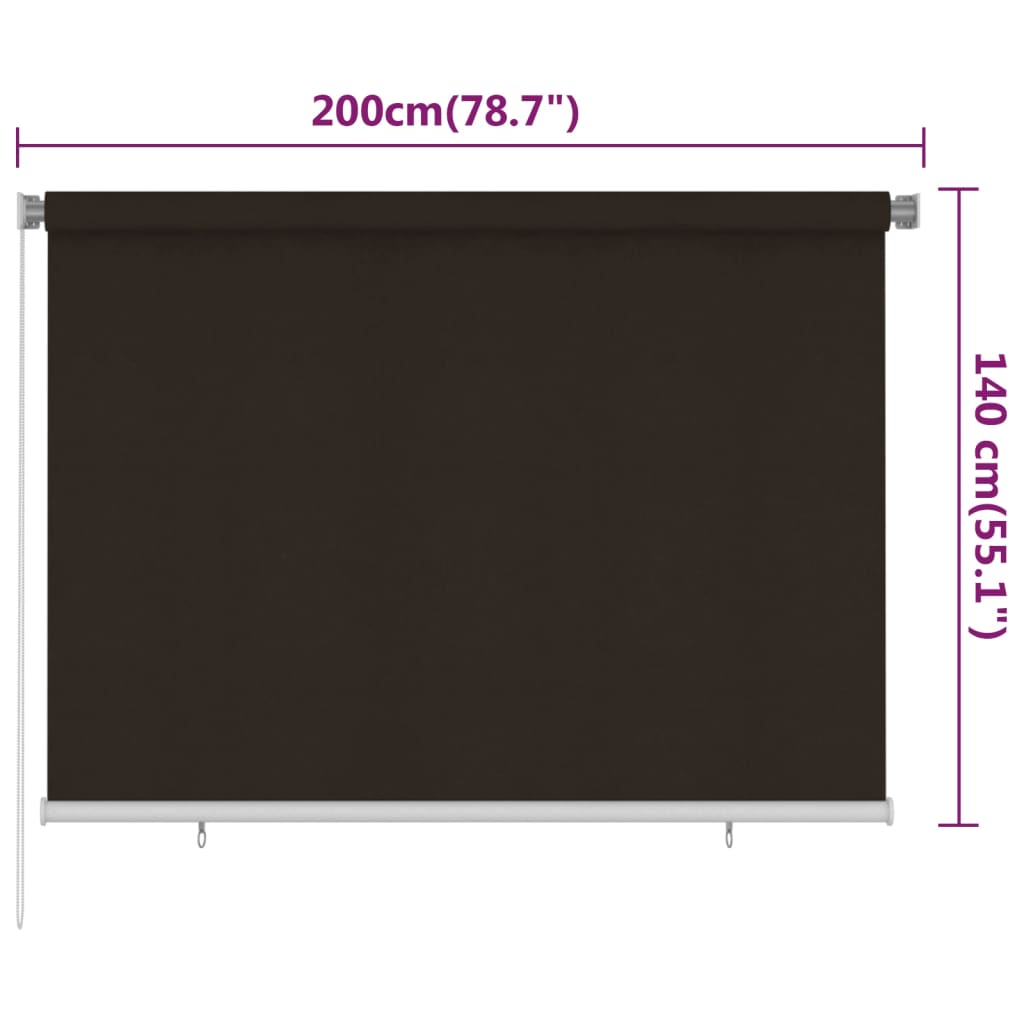 Außenrollo 200x140 cm Braun HDPE