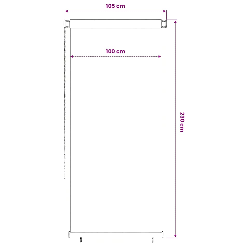Außenrollo 65 (B)x230 (H) cm Braun HDPE