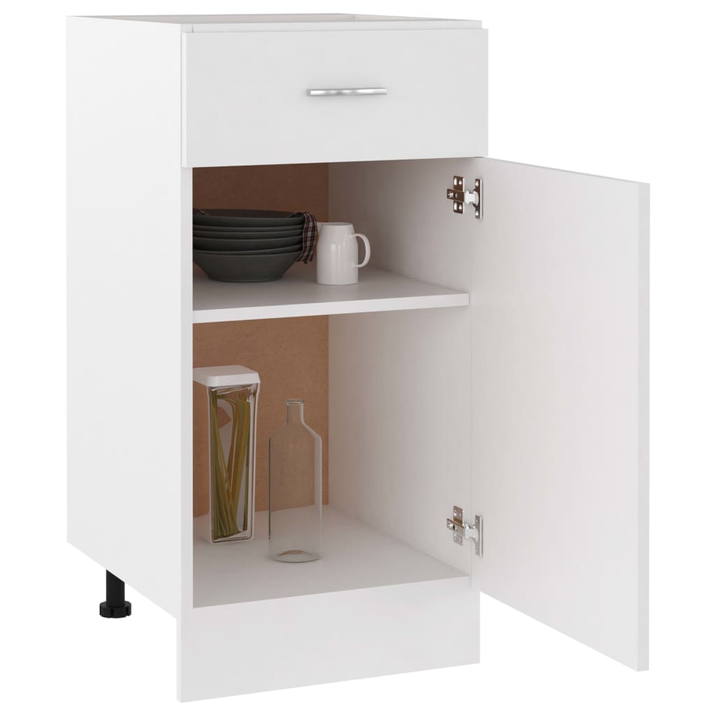 Drawer base cabinet white 40x46x81.5 cm wood material