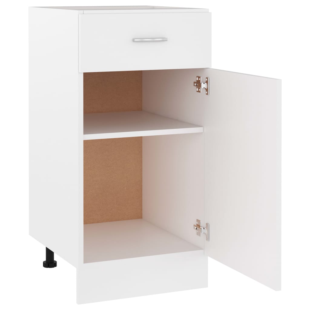 Drawer base cabinet white 40x46x81.5 cm wood material
