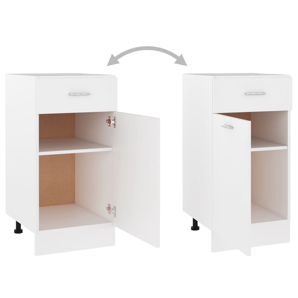 Drawer base cabinet white 40x46x81.5 cm wood material
