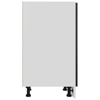 Schubunterschrank Lyon Schwarz 40x46x81,5 cm Holzwerkstoff