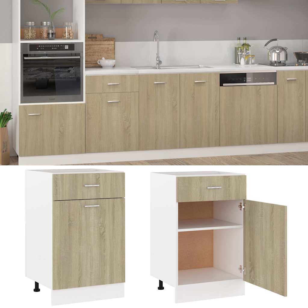 Schubunterschrank Lyon Sonoma-Eiche 50x46x81,5 cm Holzwerkstoff