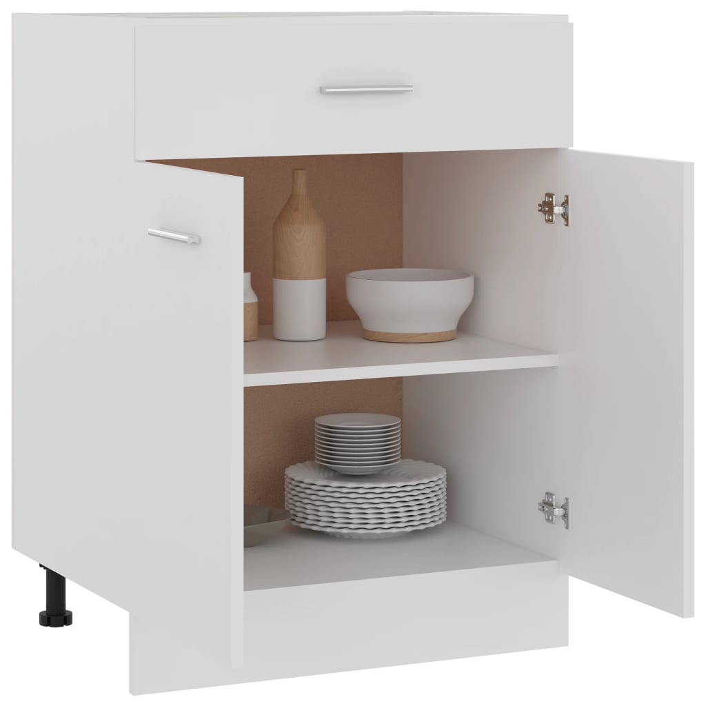 Drawer base cabinet white 60x46x81.5 cm wood material