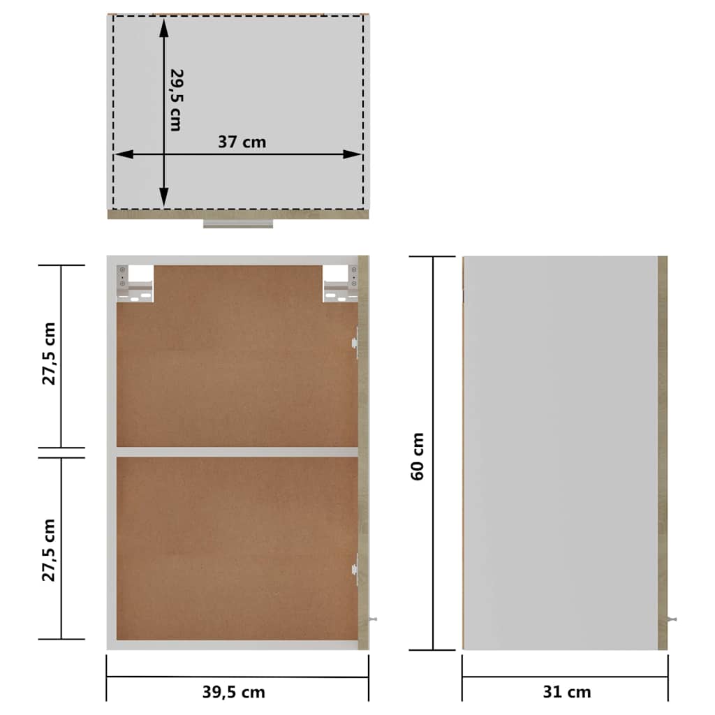 Hängeschrank Lyon Sonoma-Eiche 39,5x31x60 cm Holzwerkstoff