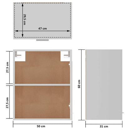 Hängeschrank Lyon Weiß 50x31x60 cm Holzwerkstoff