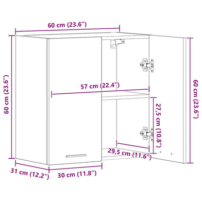 Hängeschrank Lyon Weiß 60x31x60 cm Holzwerkstoff