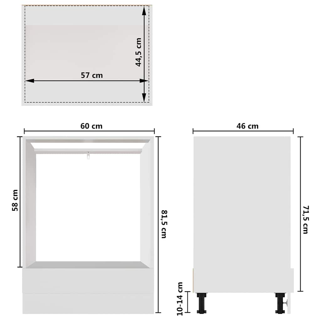 Herdumbauschrank Lyon Weiß 60x46x81,5 cm Holzwerkstoff