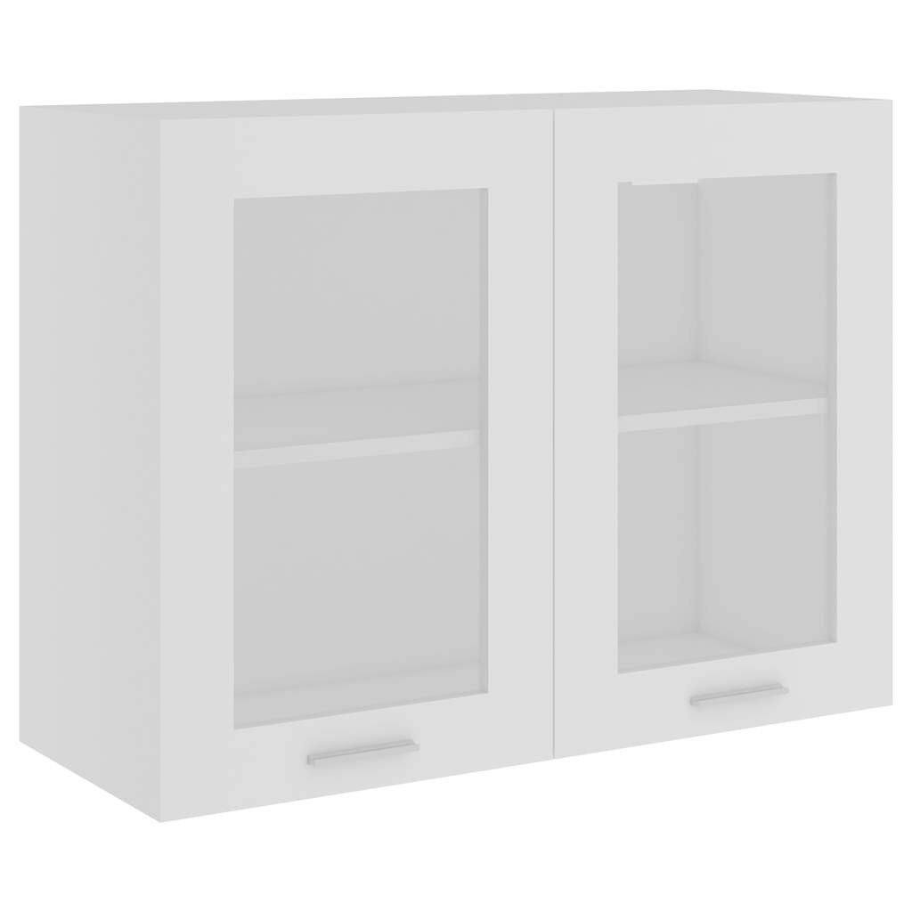 Hängeglasschrank Lyon Weiß 80x31x60 cm Holzwerkstoff