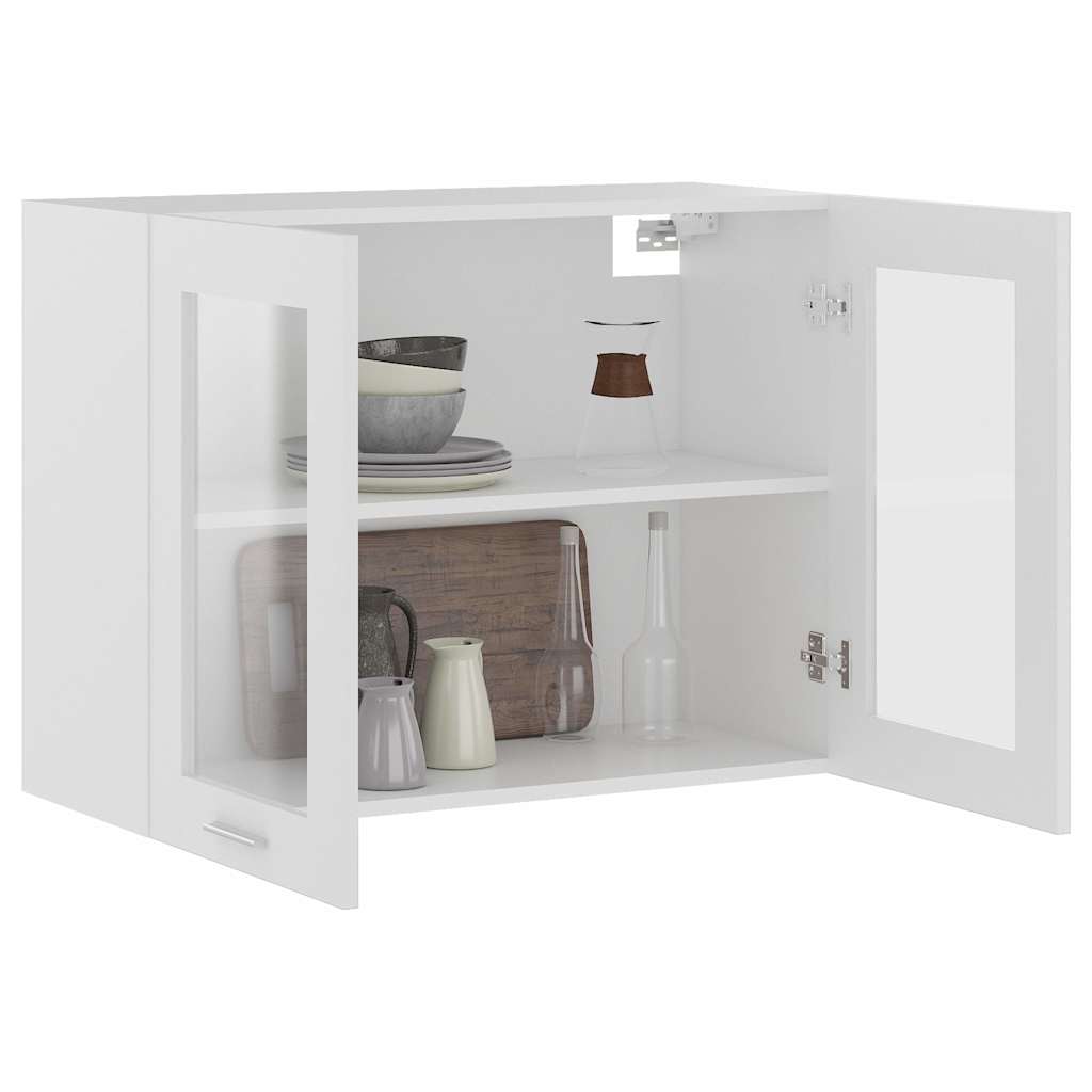 Hängeglasschrank Lyon Weiß 80x31x60 cm Holzwerkstoff