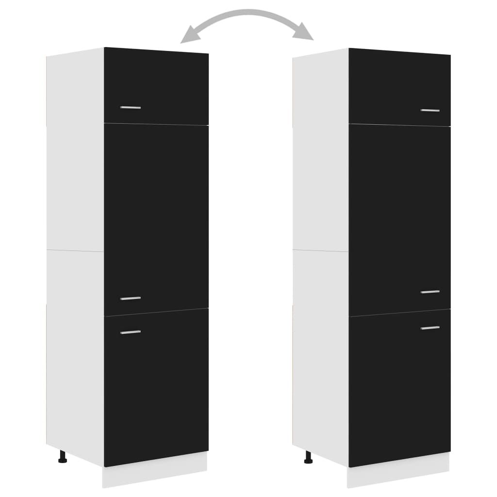 Meuble frigorifique Lyon Noir 60x57x207 cm en bois