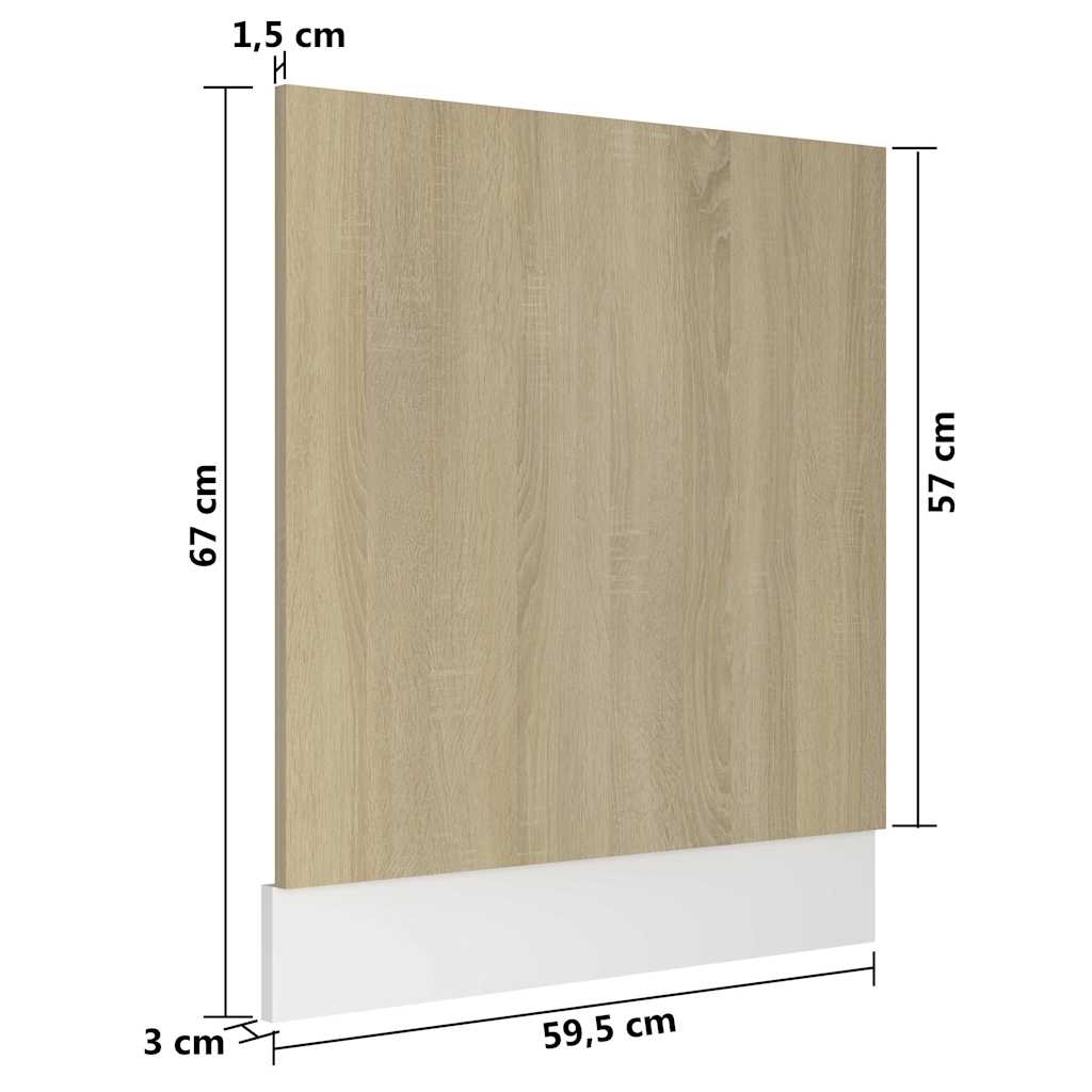 Geschirrspülerblende Lyon Sonoma-Eiche 59,5x3x67 cm Holzwerkstoff