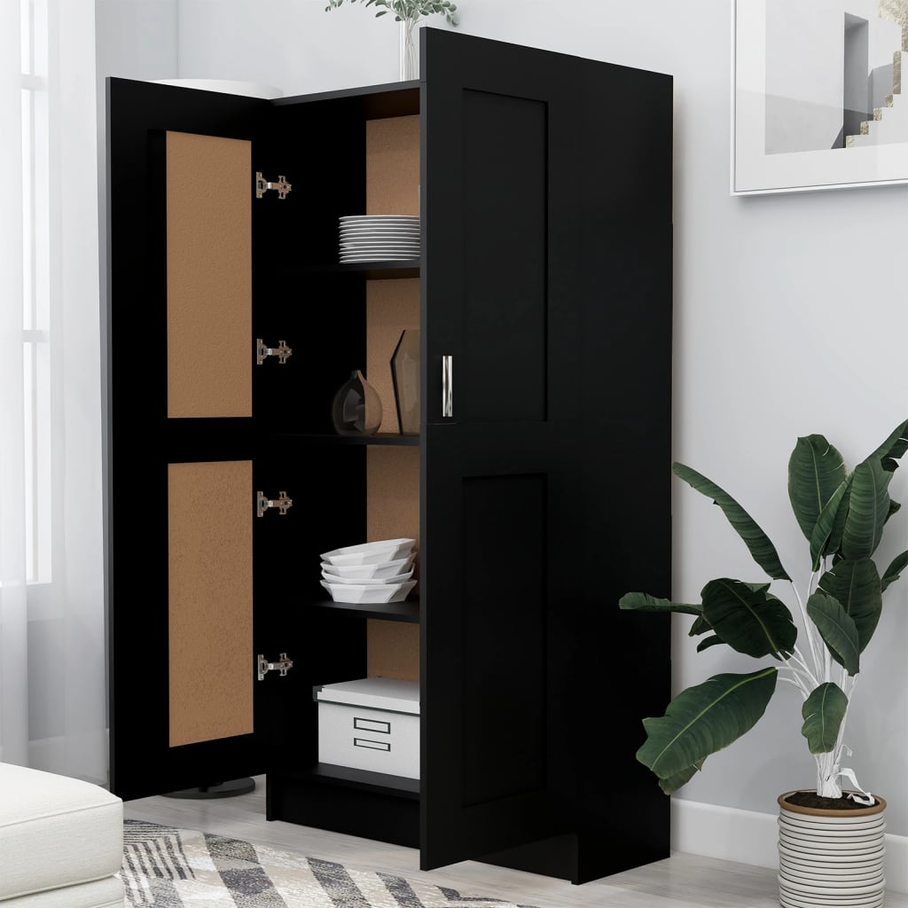 Bookshelf Black 82.5x30.5x150 cm Wood Material