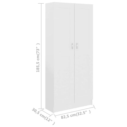Bücherschrank Weiß 82,5x30,5x185,5 cm Holzwerkstoff