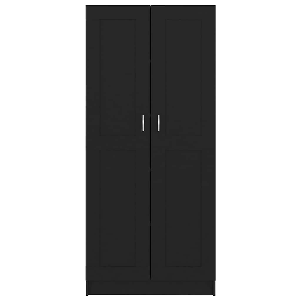 Bücherschrank Schwarz 82,5x30,5x185,5 cm Holzwerkstoff