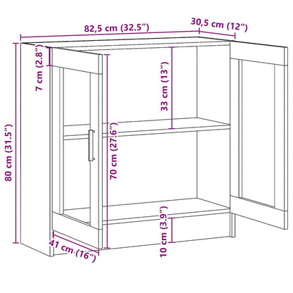 Vitrinenschrank Weiß 82,5x30,5x80 cm Holzwerkstoff