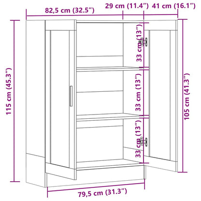 Vitrinenschrank Sonoma-Eiche 82,5x30,5x115 cm Holzwerkstoff