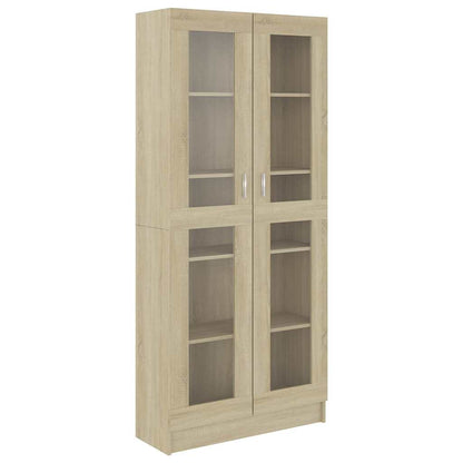 Vitrinenschrank Sonoma-Eiche 82,5x30,5x185 cm Holzwerkstoff