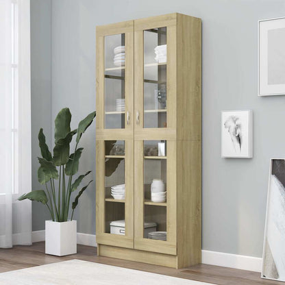 Vitrinenschrank Sonoma-Eiche 82,5x30,5x185 cm Holzwerkstoff