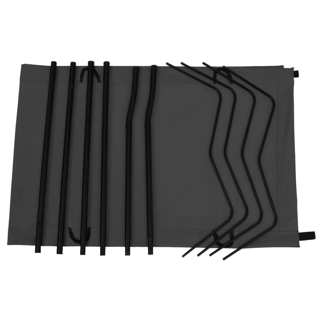 Campingbetten 2 Stk. 180x60x19 cm Oxford-Gewebe Stahl Schwarz
