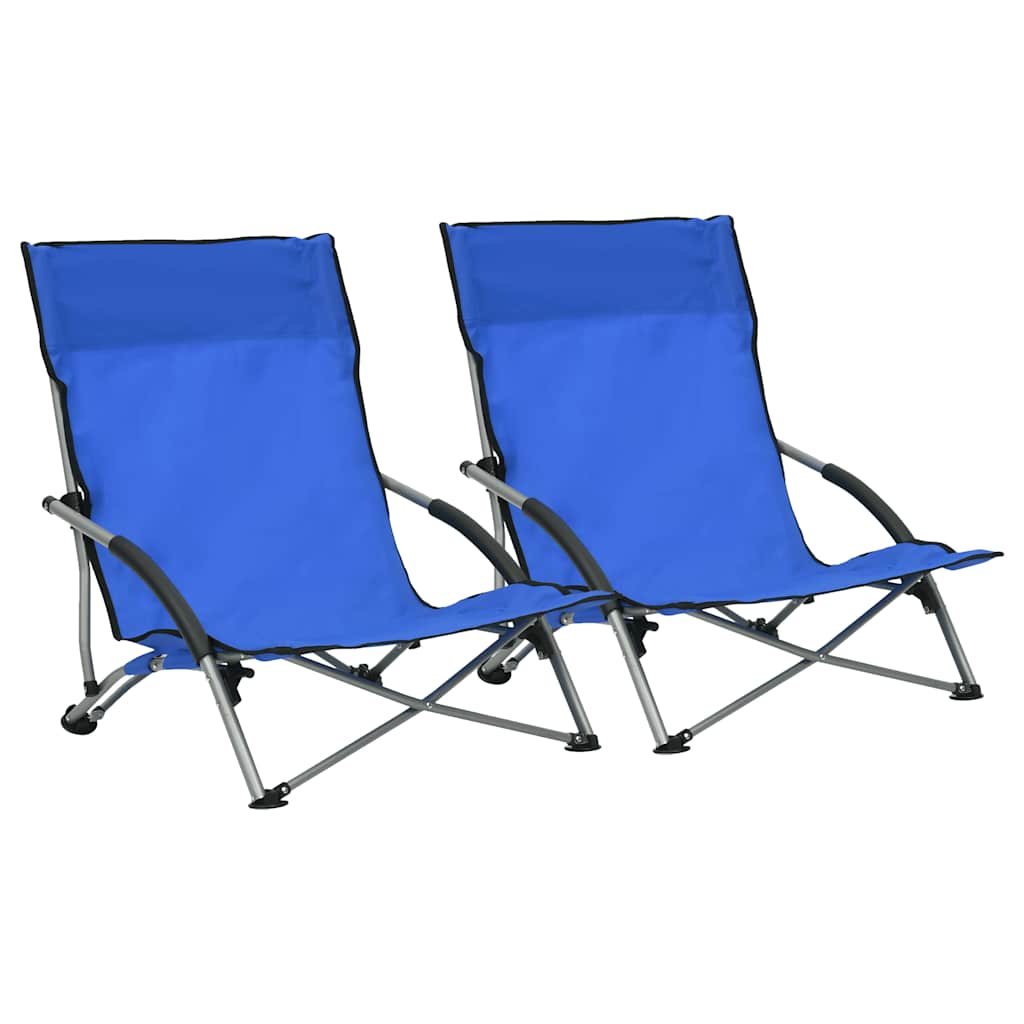Klappstühle, 2 Stück, blauer Stoff