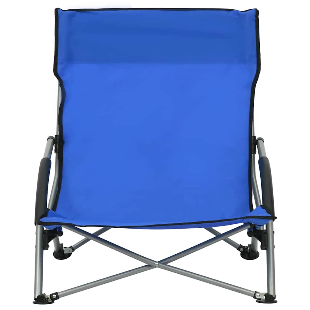 Klappstühle, 2 Stück, blauer Stoff