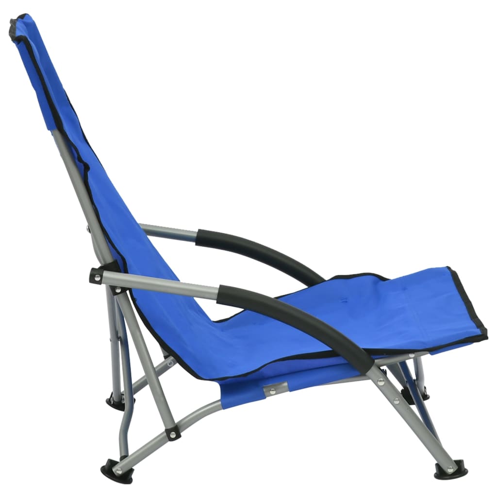 Klappstühle, 2 Stück, blauer Stoff