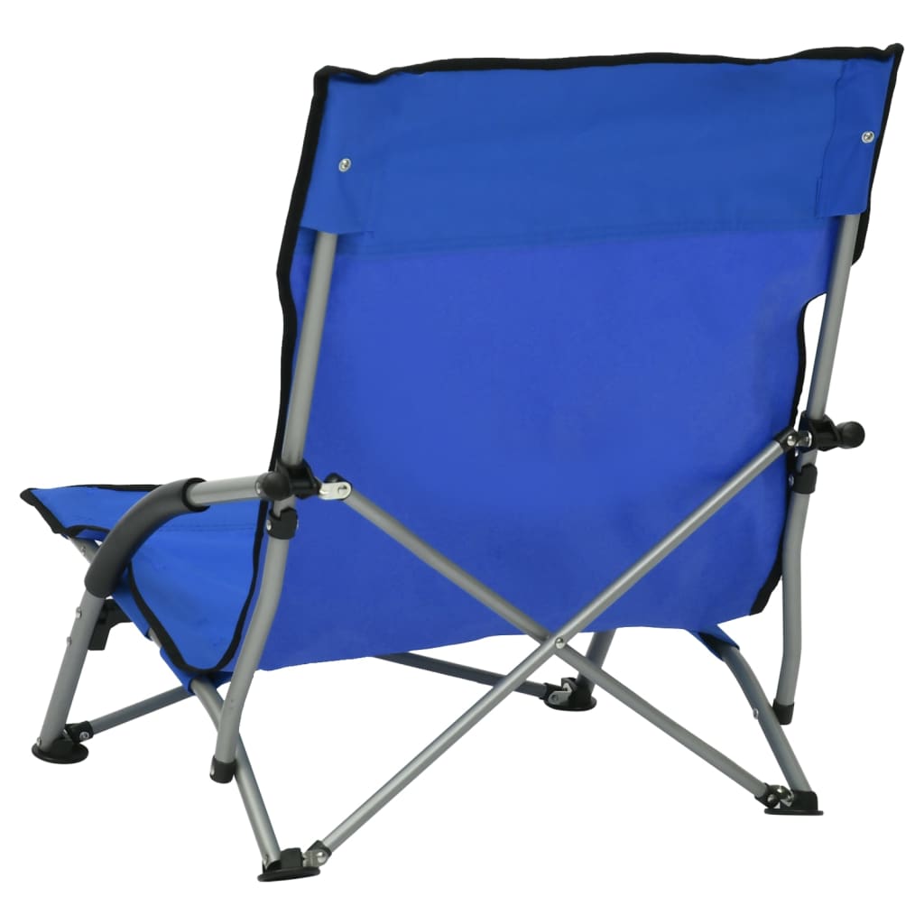 Klappstühle, 2 Stück, blauer Stoff
