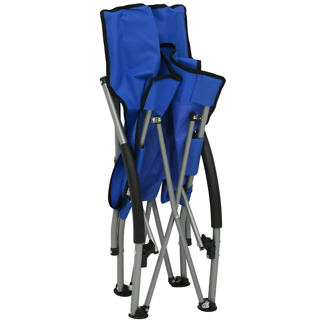 Klappstühle, 2 Stück, blauer Stoff