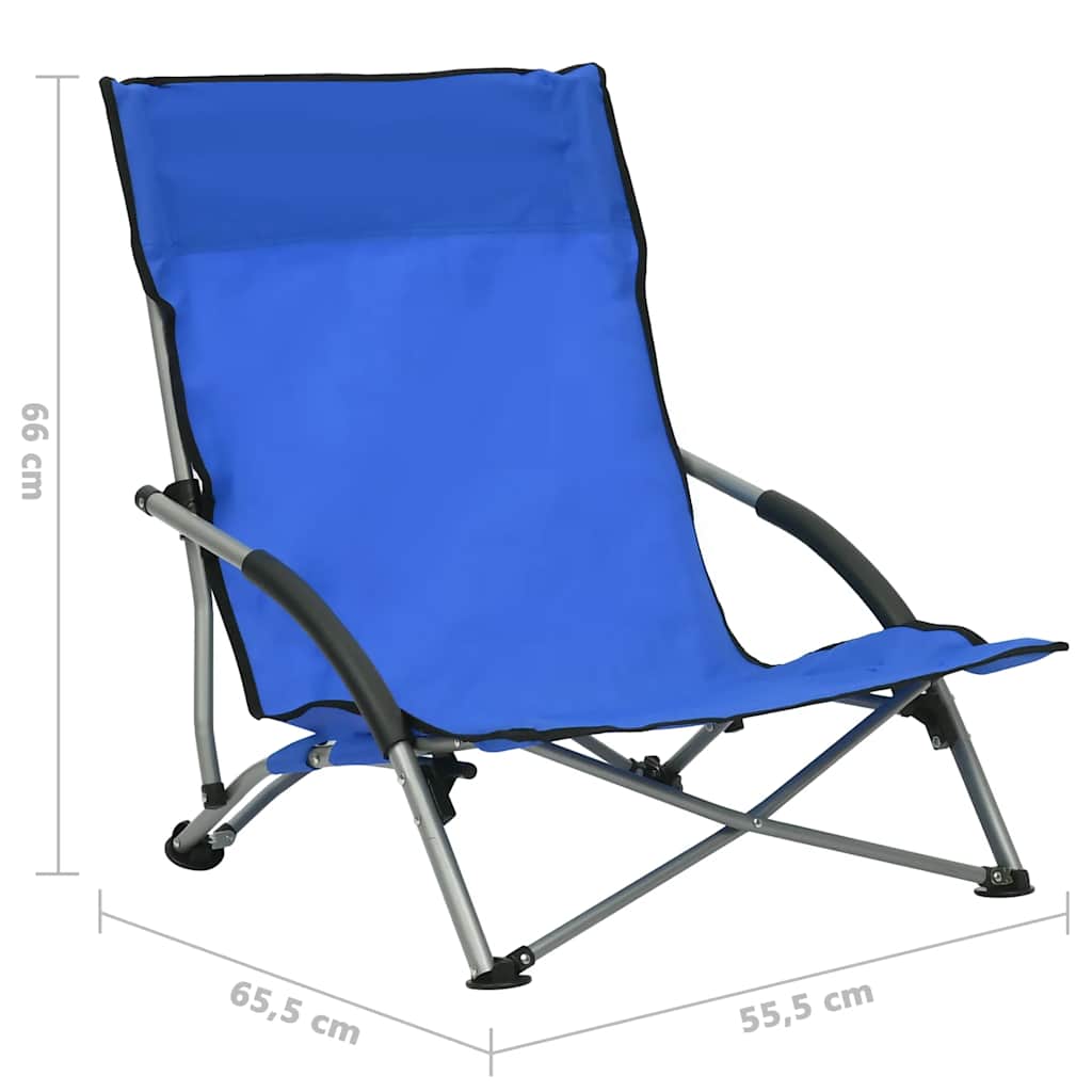 Klappstühle, 2 Stück, blauer Stoff