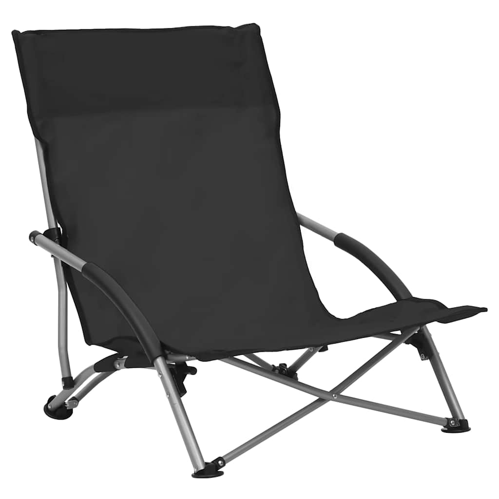 Klappstühle, 2 Stück, schwarzer Stoff