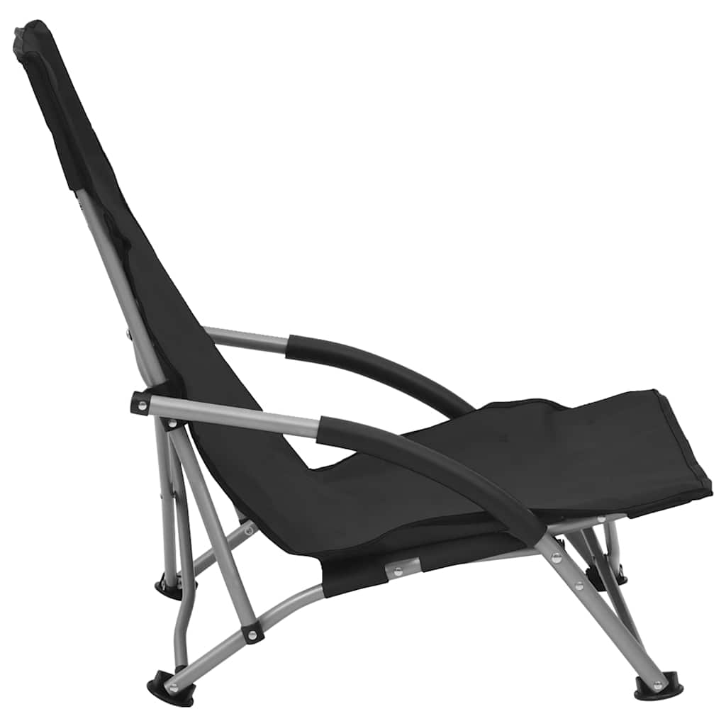 Klappstühle, 2 Stück, schwarzer Stoff