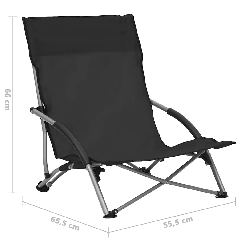 Klappstühle, 2 Stück, schwarzer Stoff