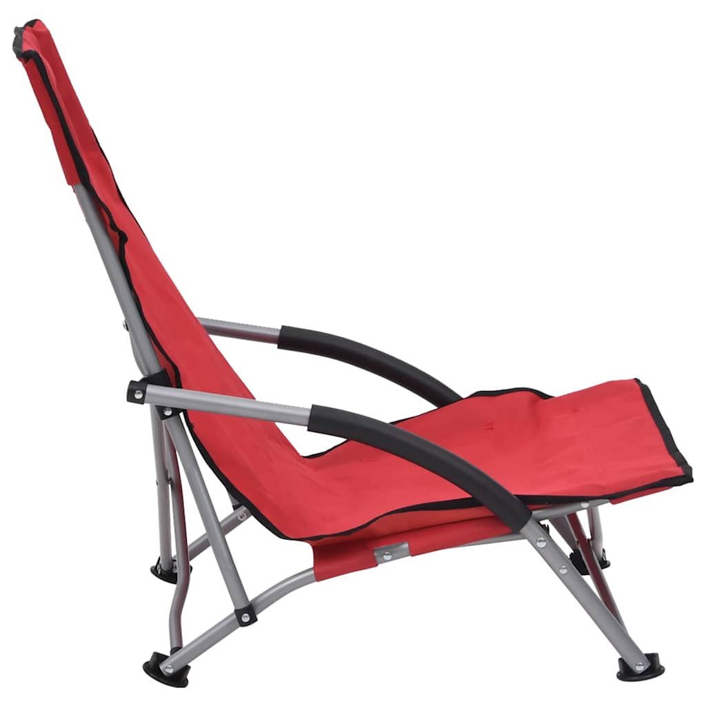 Klappstühle, 2 Stück, roter Stoff
