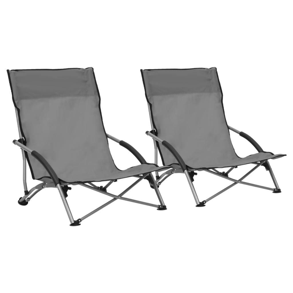 Klappstühle, 2 Stück, grauer Stoff